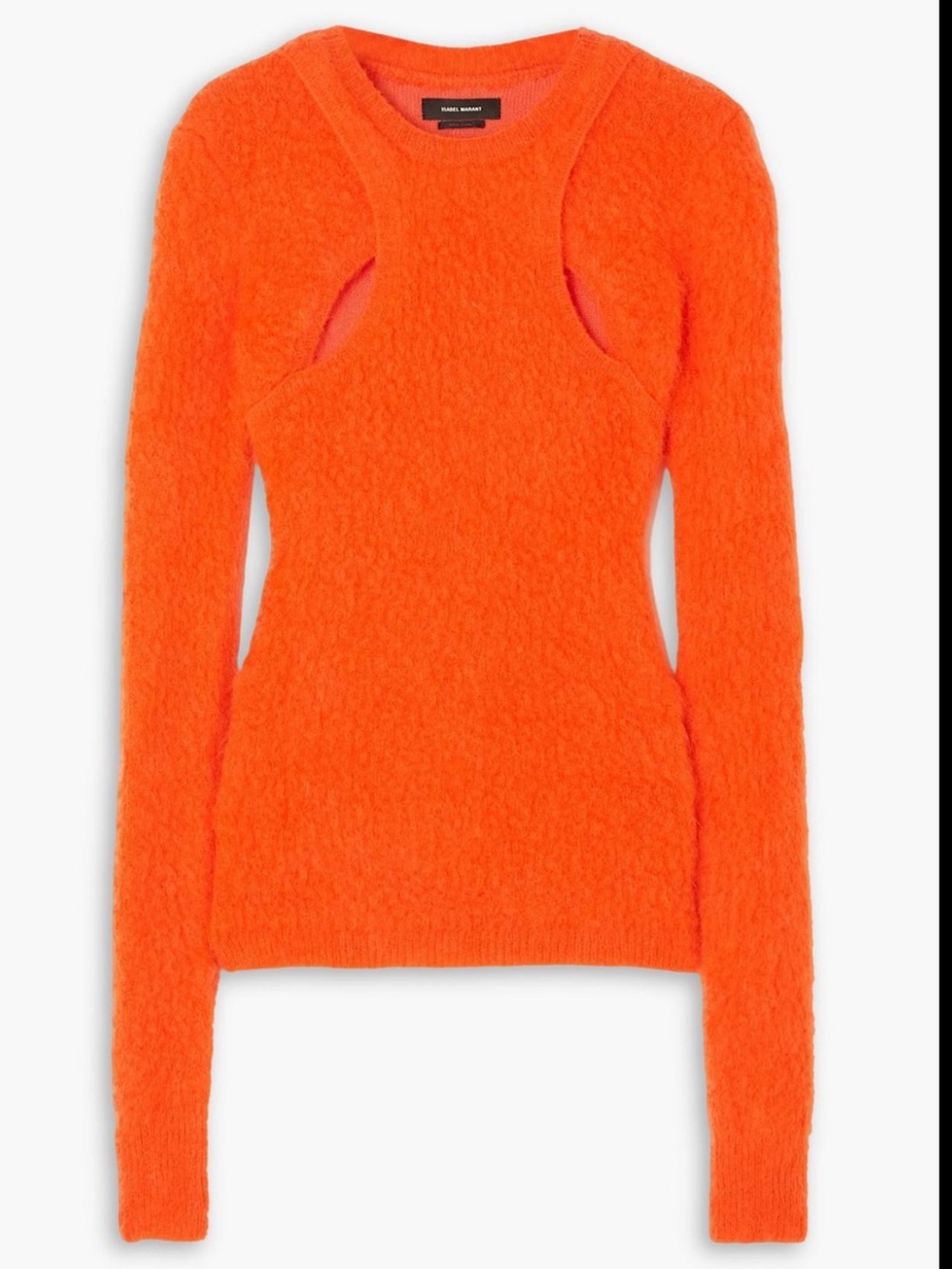 ISABEL MARANT ALFORD CUTOUT KNITTED SWEATER IN BRIGHT ORANGE SIZE FR 38